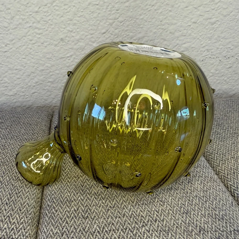 Small Round Balloon Glass Vase, Olive Green — Ashland